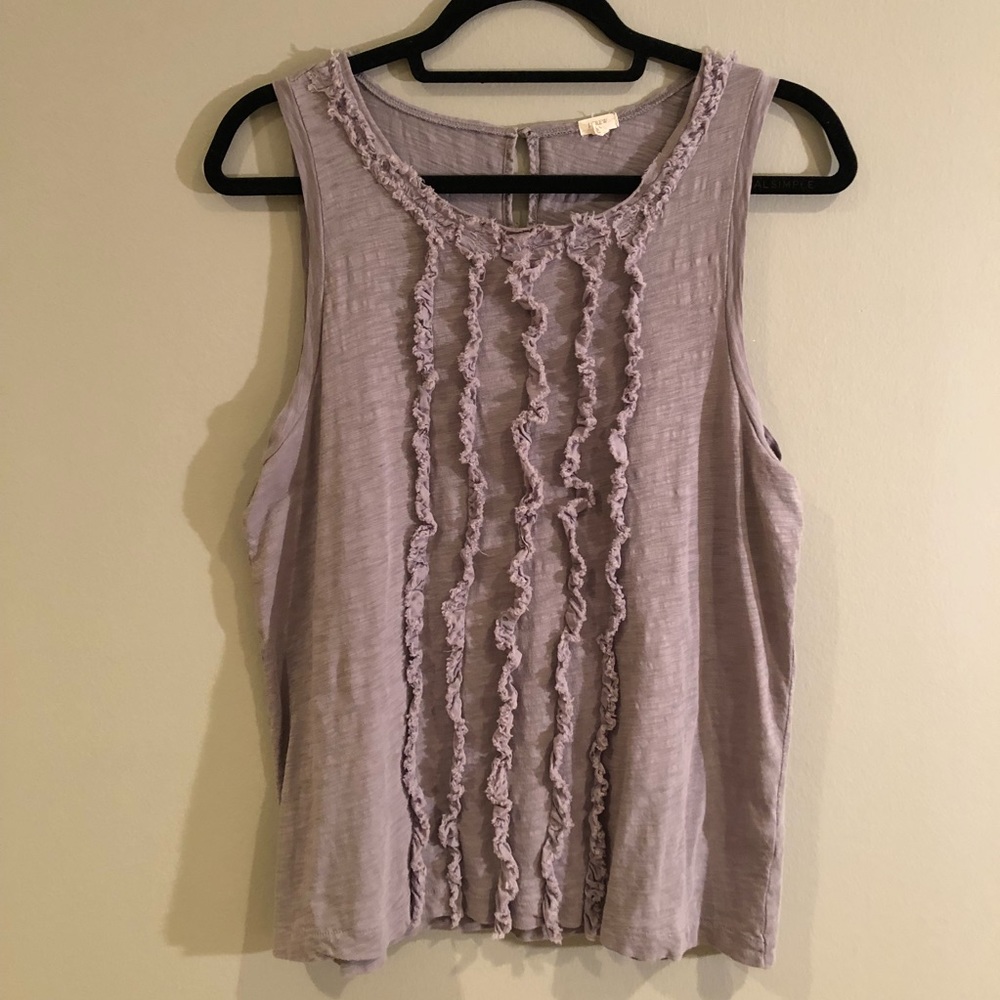 J. Crew // Gray Ruffled Top
